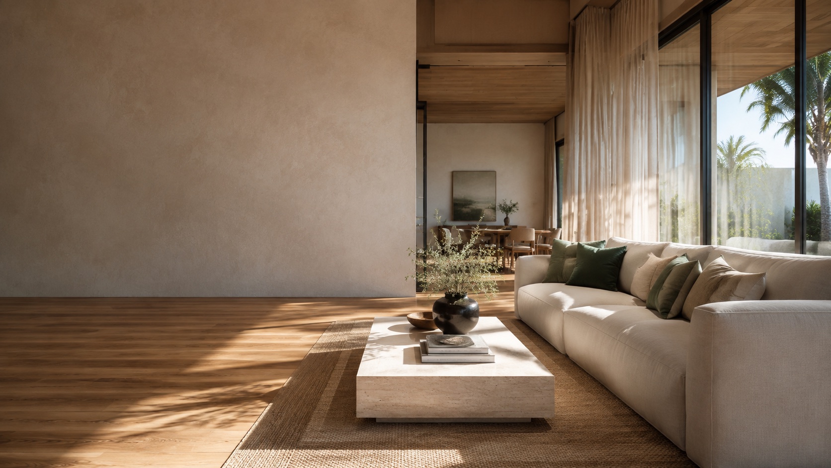 Soft afternoon light in a peaceful, clean home